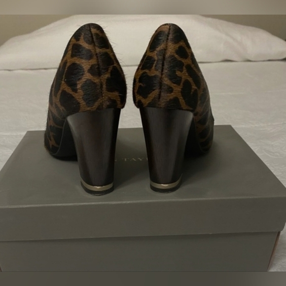 Real Calf Hair Pumps With Wooden Chunky Heel EUC Size 6 - Picture 3 of 6